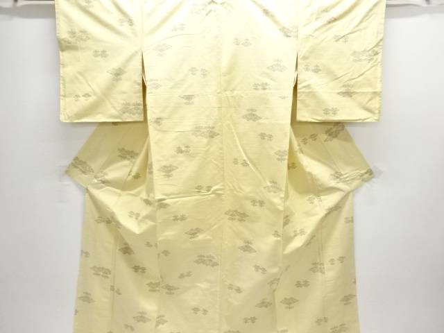 JAPANESE KIMONO / UNUSED FUSHI TSUMUGI / WOVEN ABSTRACT FLOWER